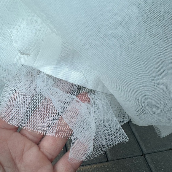 Oleg Cassini | Vintage Enhanced Beading, Strapless, Tea Length Wedding Dress - Picture 3 of 15